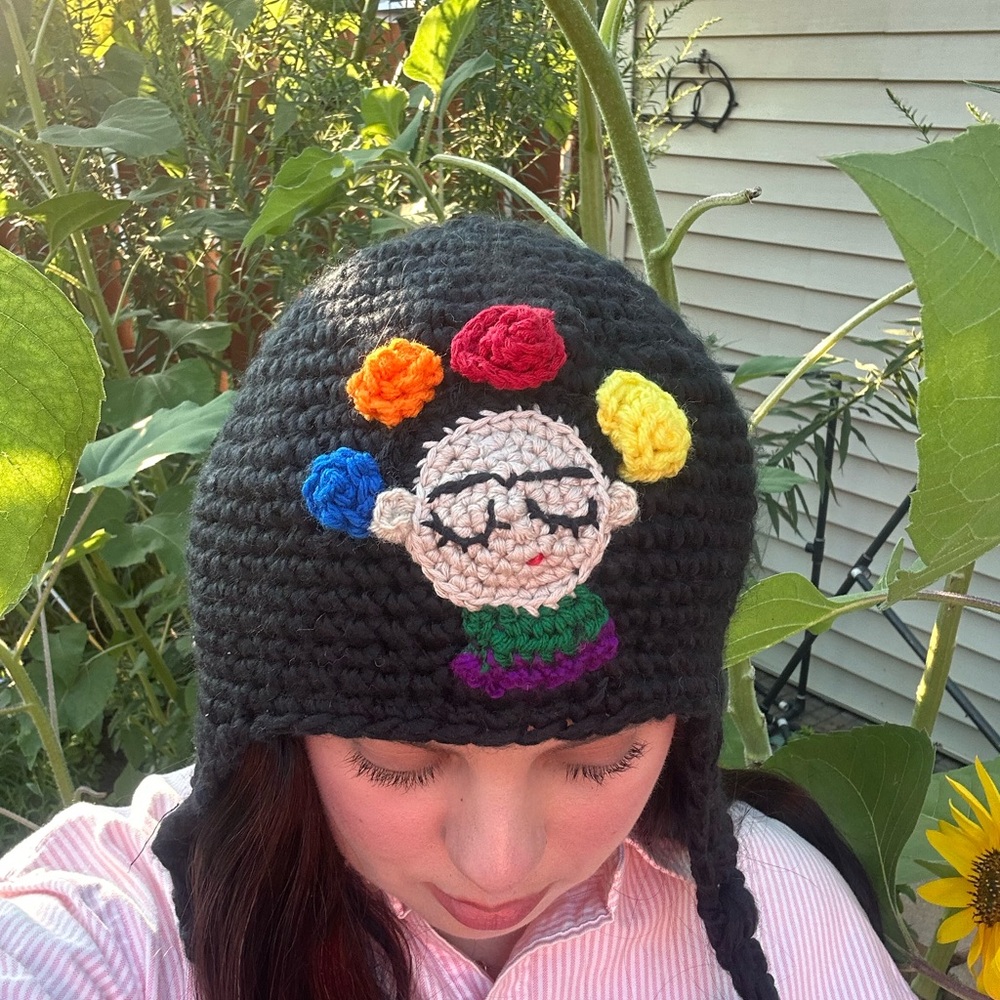 Colorful crochet Frida kalhoHat